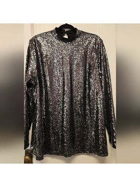 Lane Bryant Black Sequin Top w/tags Size 16